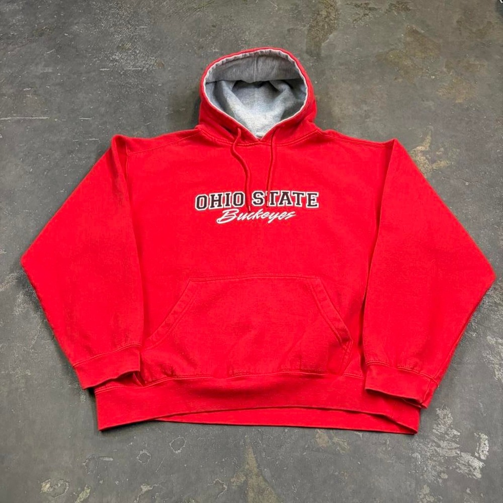 Vintage Starter Ohio State Buckeyes Hoodie Mens Large Red Heavyweight 2000s NCAA